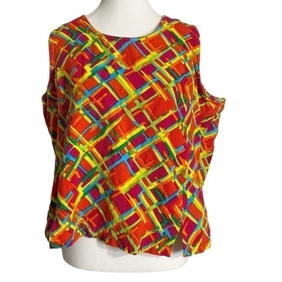 Carolina Colours Tops - Carolina Colours Vintage Colorful Sleeveless Top